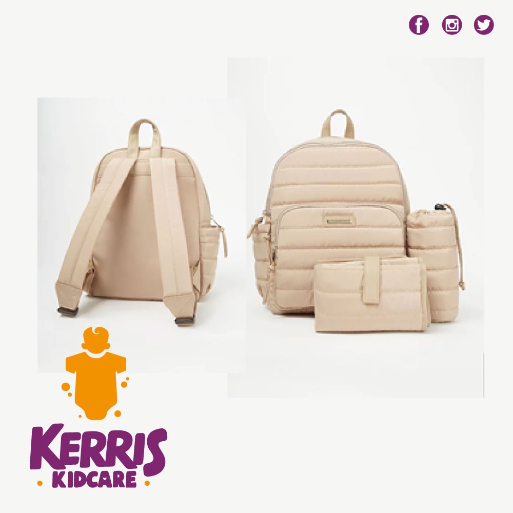 Beige Padded Baby Changing Backpack